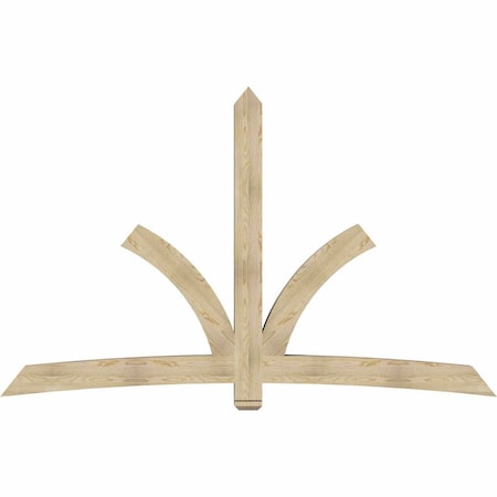 Ekena Millwork Davenport Rough Sawn Timber Gable Bracket, Douglas Fir, 108"W x 68"H x 6"D x 6"F, 15/12 Pitch GBW108X68X0606DAV00RDF